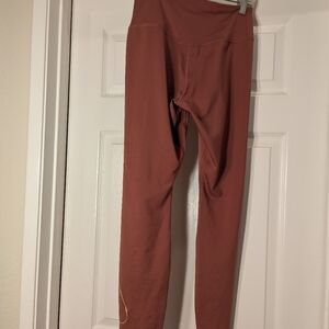 Nike One Tight Fit Mid Rise Rust Full Length Dri-Fit Training Leggings Size M